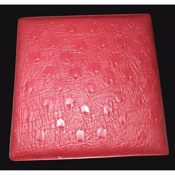 Vintage Red Faux Leather Compact Mirror - Picture 6 of 8